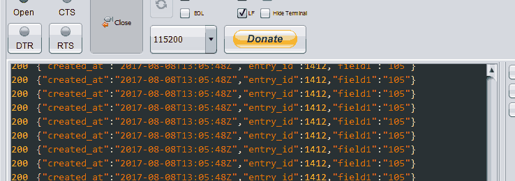 thingspeak http get response