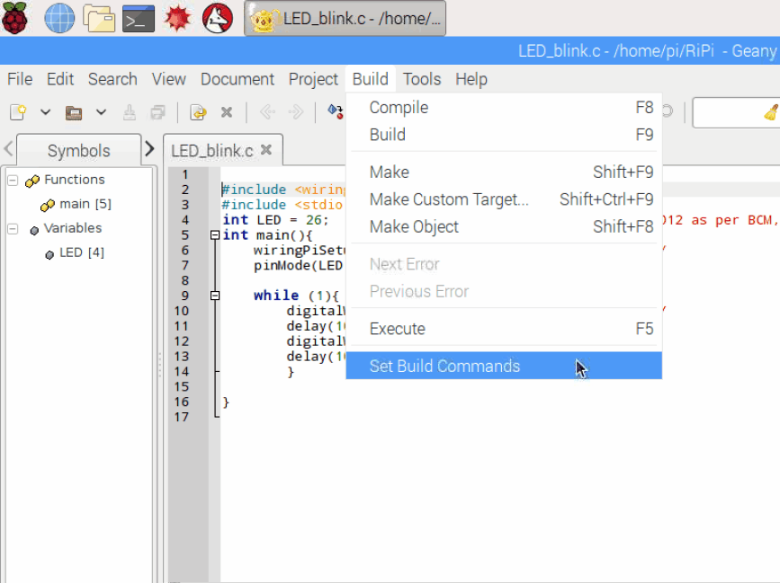Path for set Build Command