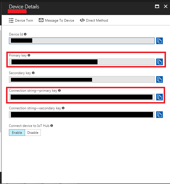 IoT Hub Device Details