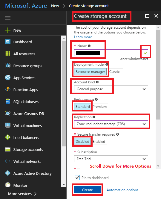 Storage Account Details