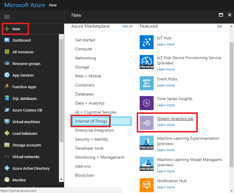 Stream Analytics Job