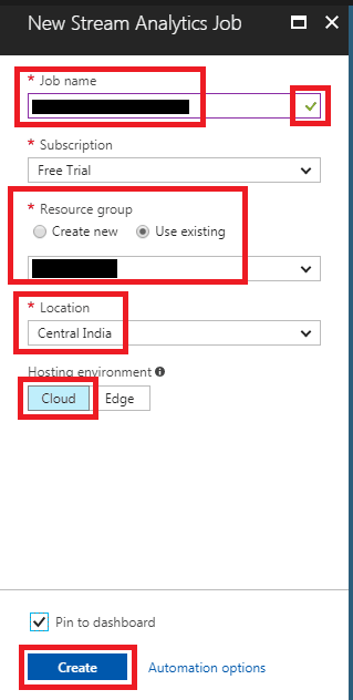 Stream Analytics Job Details