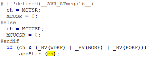 MCUSR register passed to program