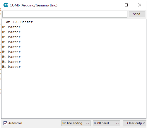 display received data from slave
