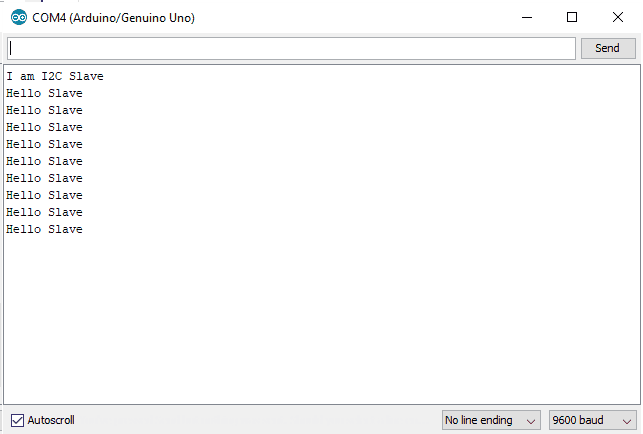 display output received from master